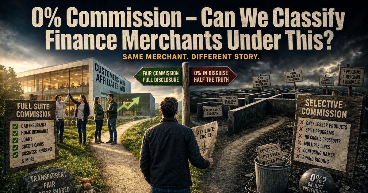 Illustration for the post: 0% Commission – Can We Classify Finance Merchants Under This?