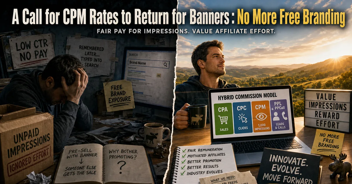 Illustration for the post: A Call for CPM Rates to Return for Banners : No More Free Branding