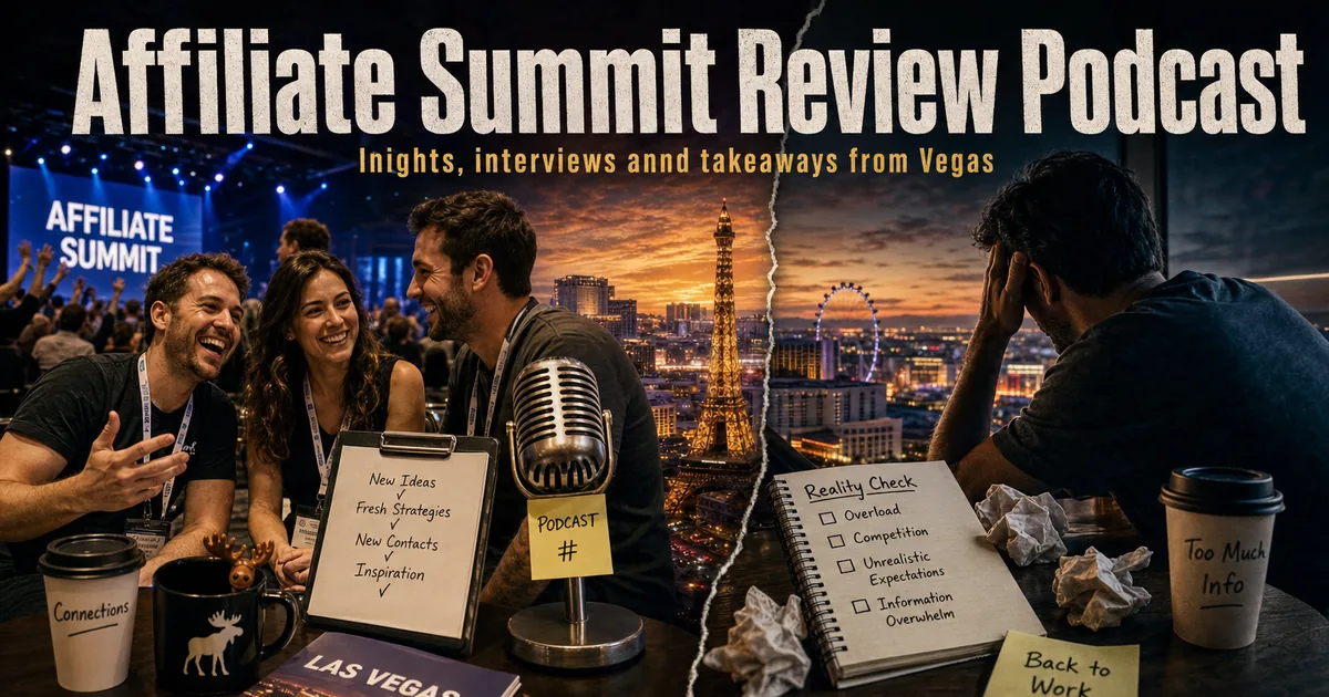 Illustration for the post: Affiliate Summit Review Podcast