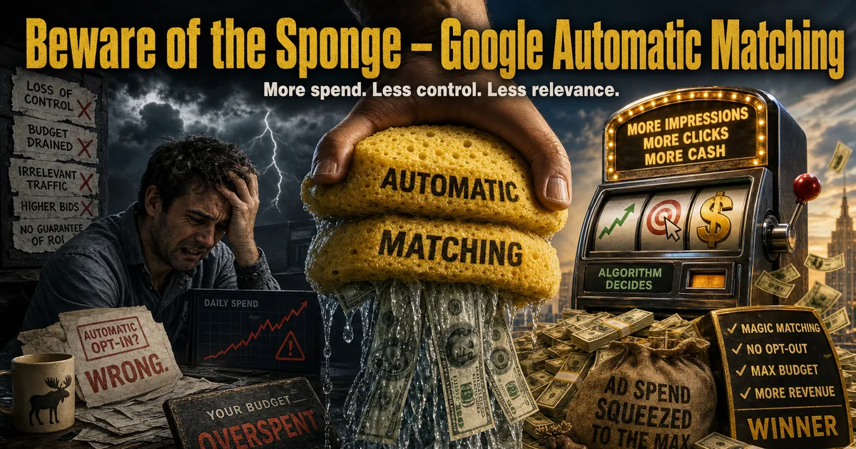 Illustration for the post: Beware of the Sponge – Google Automatic Matching