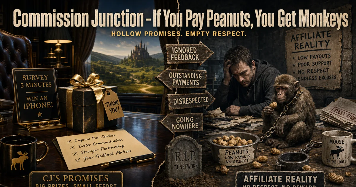 Illustration for the post: Commission Junction – If You Pay Peanuts, You Get Monkeys