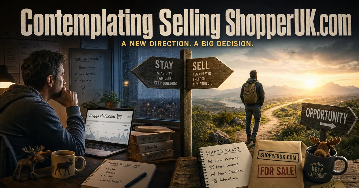 Illustration for the post: Contemplating Selling ShopperUK.com