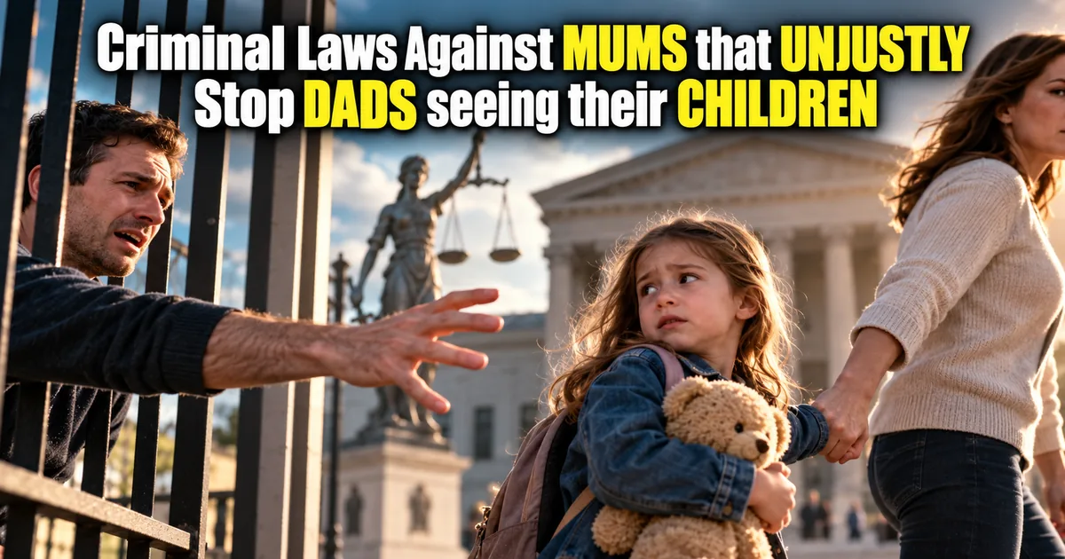 A father reaching through railings towards his young daughter as she is led away holding a teddy bear
