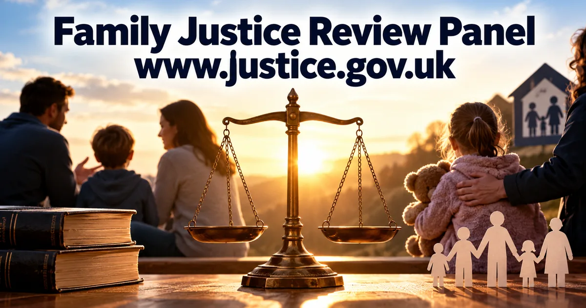 Scales of justice between a family watching the sunset and a little girl holding a teddy bear