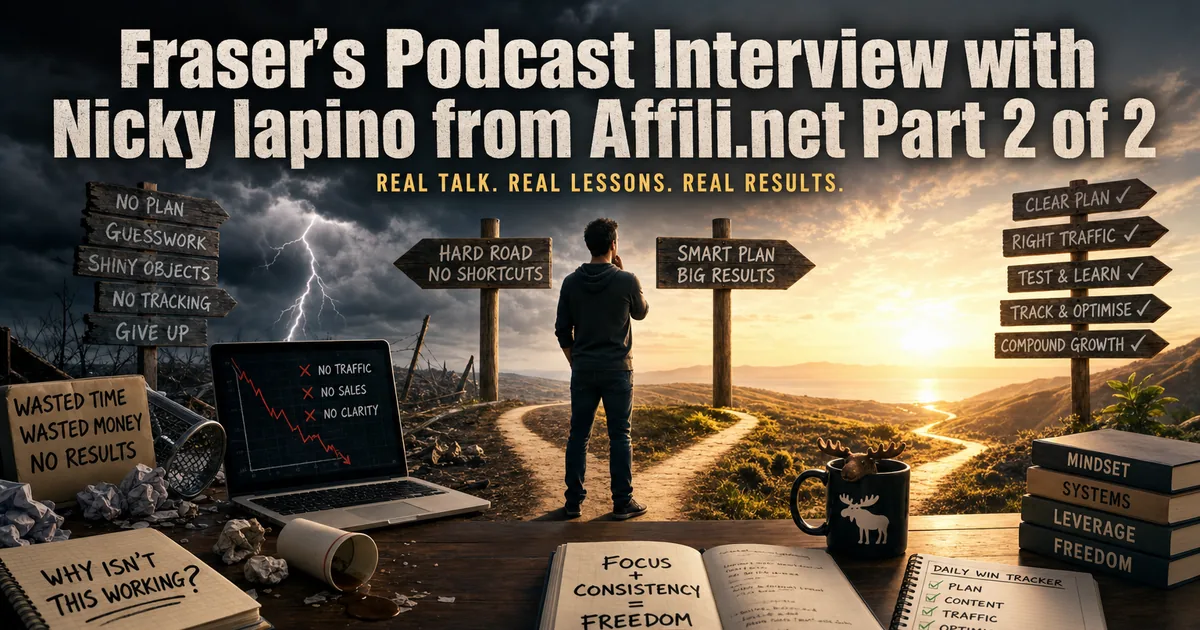 Illustration for the post: Fraser’s Podcast Interview with Nicky Iapino from Affili.net Part 2 of 2