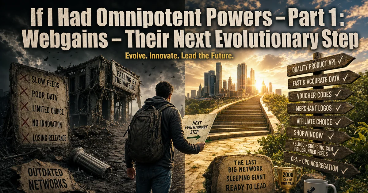 Illustration for the post: If I Had Omnipotent Powers – Part 1 : Webgains – Their Next Evolutionary Step