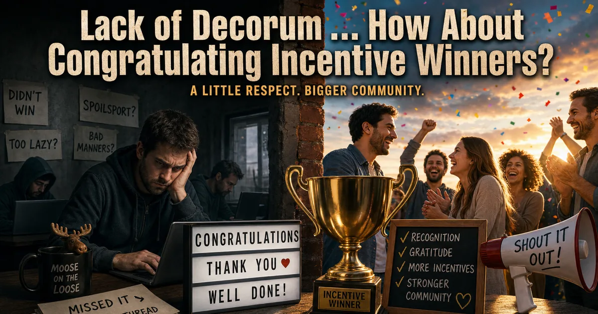 Illustration for the post: Lack of Decorum … How About Congratulating Incentive Winners?