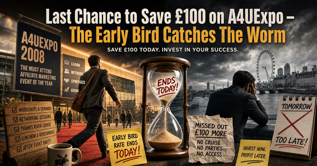 Illustration for the post: Last Chance to Save £100 on A4UExpo – The Early Bird Catches The Worm