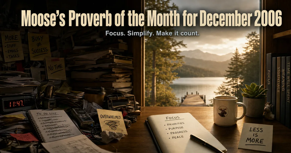 Illustration for the post: Moose’s Proverb of the Month for December 2006