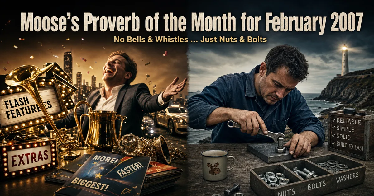 Illustration for the post: Moose’s Proverb of the Month for February 2007