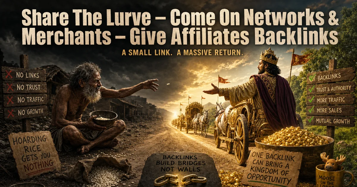 Illustration for the post: Share The Lurve – Come On Networks & Merchants – Give Affiliates Backlinks
