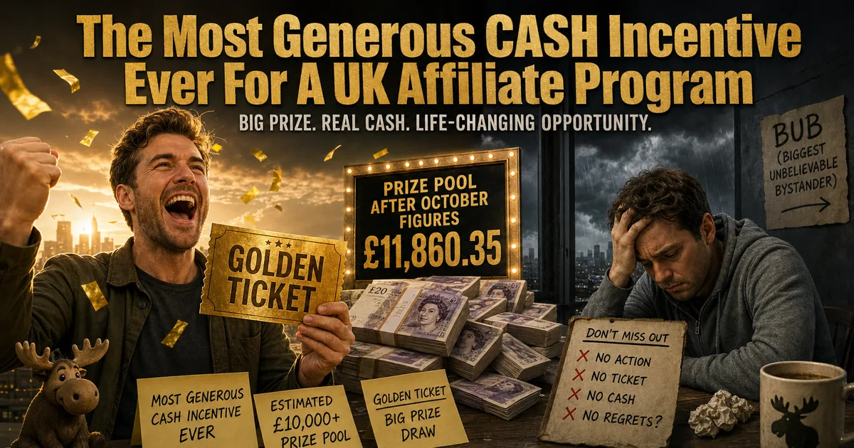 A man celebrating with a golden ticket and cash prize pool beside a man who took no action