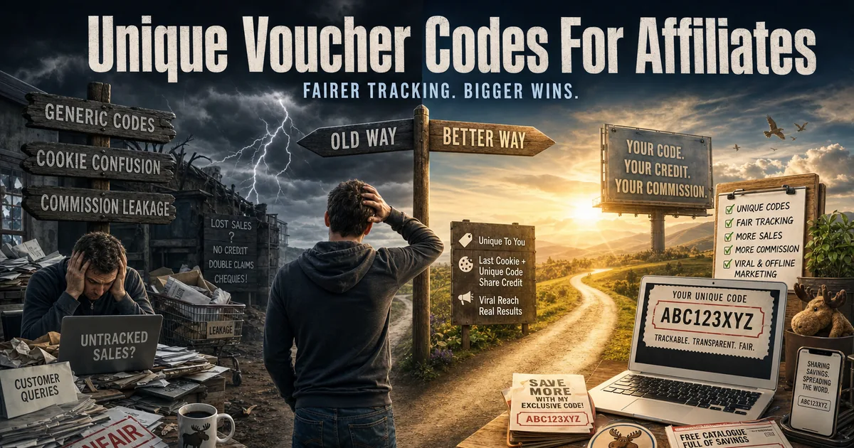 Illustration for the post: Unique Voucher Codes For Affiliates