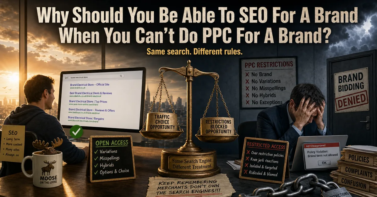 Illustration for the post: Why Should You Be Able To SEO For A Brand When You Can’t Do PPC For A Brand?