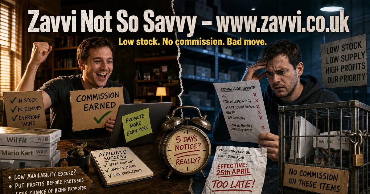 Illustration for the post: Zavvi Not So Savvy – www.zavvi.co.uk